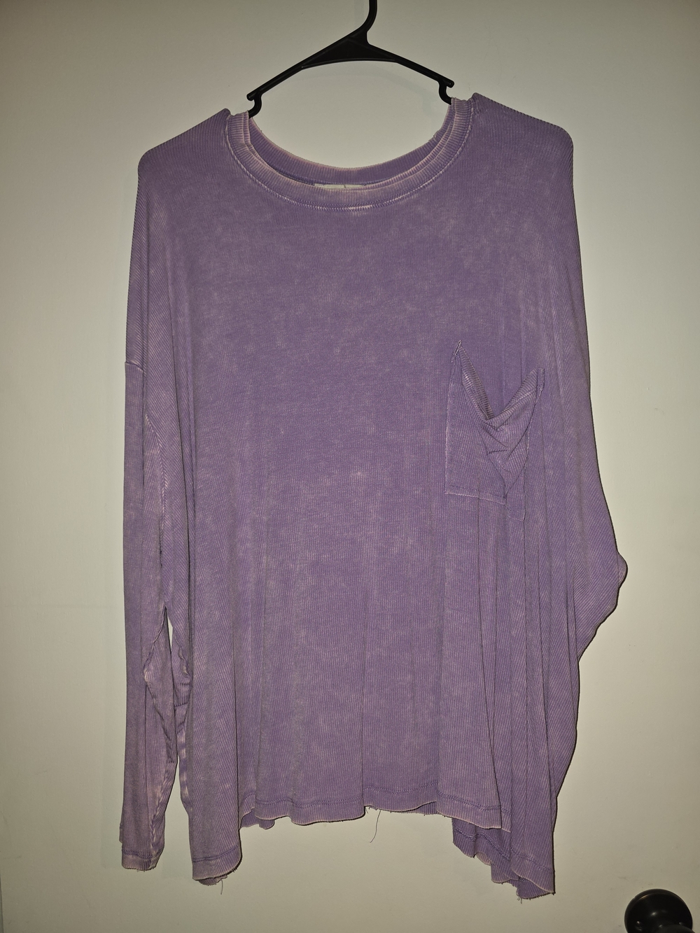 Zenana Outfitters Lavender Long-Sleeve Pocket Top